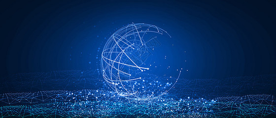 科技線條球信息技術(shù)藍(lán)色背景